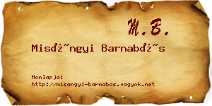 Misángyi Barnabás névjegykártya